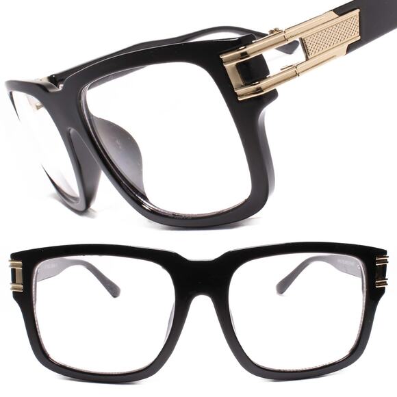 Millionaire Hip Hop Clear Lens Glasses Black - Picture 1 of 4